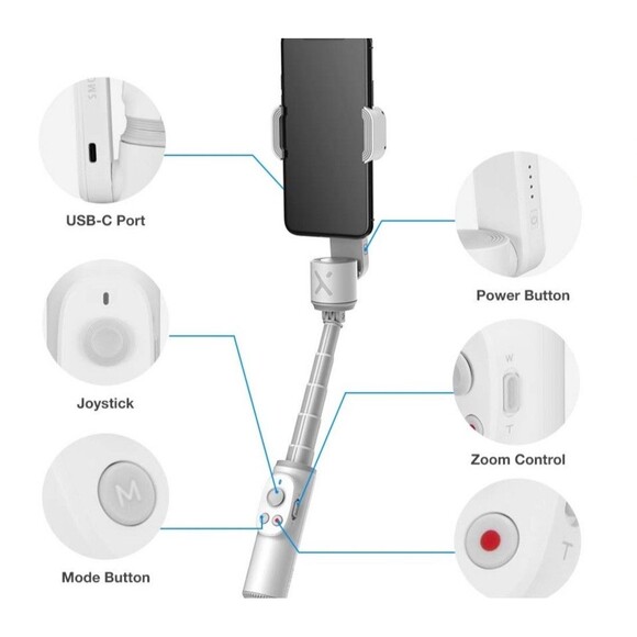 Zhiyun Smooth X Foldable Gimbal Stabilizer for Smartphone, Handheld Selfie Stick - Picture 2 of 7